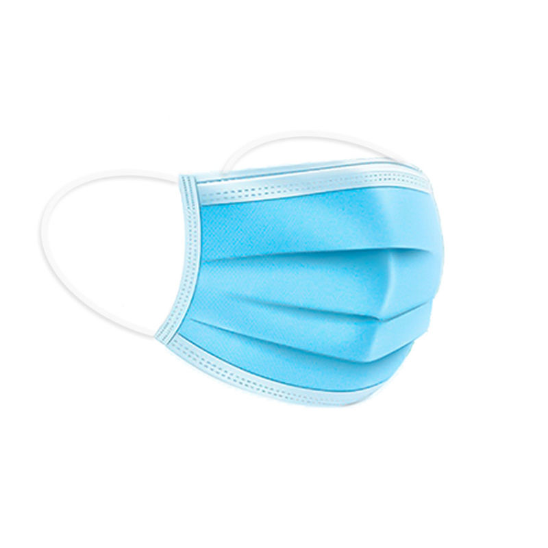 Health Protective Face Medical Mask High Filtration Capacity Blue Color