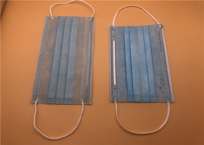 3 Ply White Breathable Disposable Mask With Tie On Spunlace / Spunbond