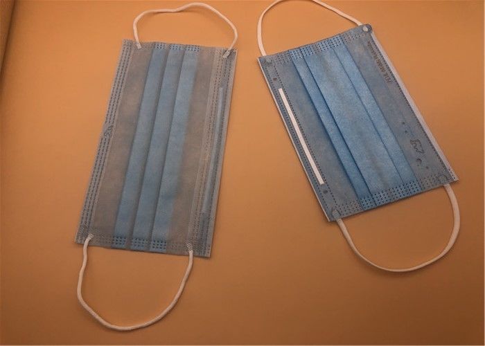 3Ply White Breathable Disposable Mask With Tie On Spunlace / Spunbond
