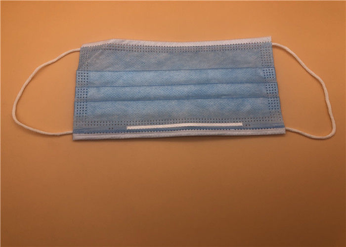 Health Protective Face Medical Mask High Filtration Capacity Blue Color