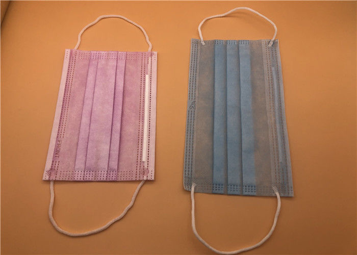 3Ply White Breathable Disposable Mask With Tie On Spunlace / Spunbond