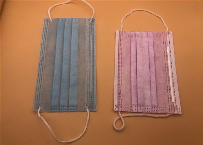 3Ply White Breathable Disposable Mask With Tie On Spunlace / Spunbond