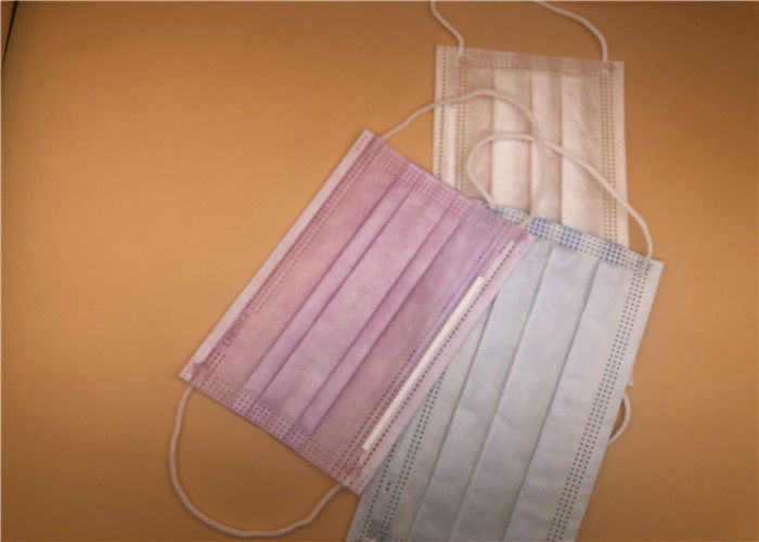 3 Ply Earloop Disposable Mouth Masks Non Woven Fabric High Filtration Efficiency