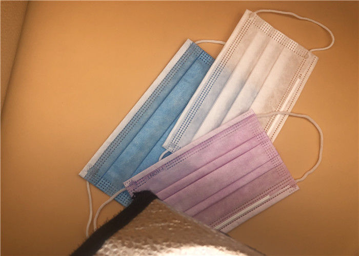 Elastic Earloop 3 Ply Disposable Face Mask / Air Pollution Protection Mask