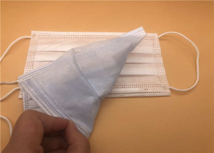 Healthy Elastic Disposable Earloop Face Mask Anti Pollution Blue White Color