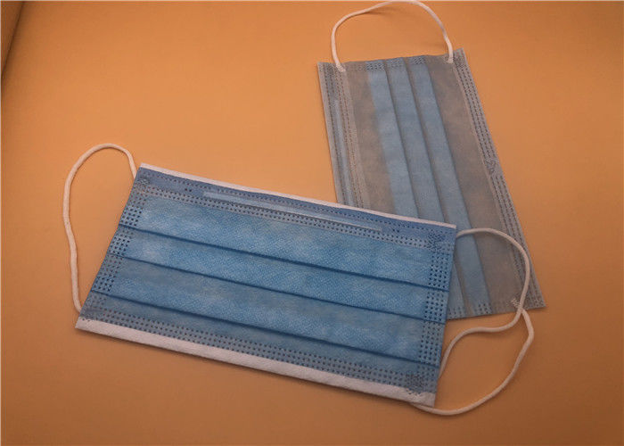 Blue 3 Layer Face Mask Breathable Fluid Resistant Easy Carrying Protective